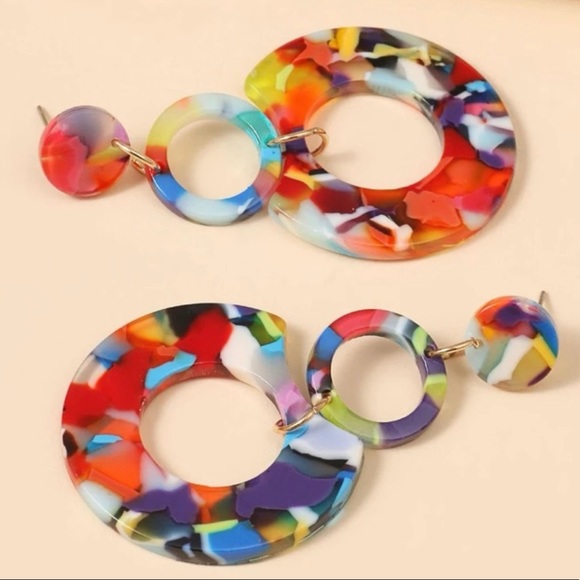 Confetti Hoop Earrings - Picture 2 of 3